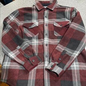 Freedom Foundry Dry Goods CO Mens Fleece Plush Warm Plaid Button-Up Shirt Large